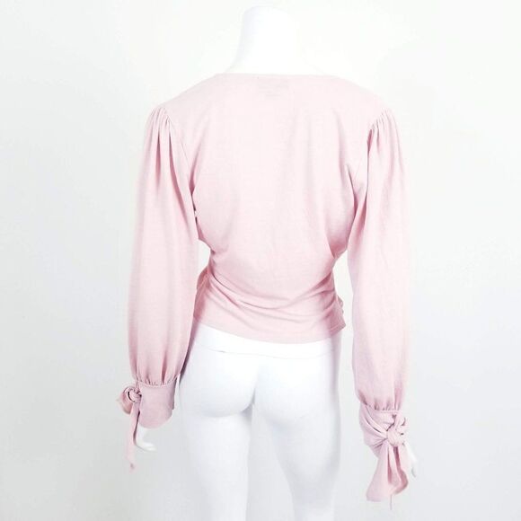 Topshop Wrap Front Tie Sleeve Boho Crop Top Small - Picture 6 of 6